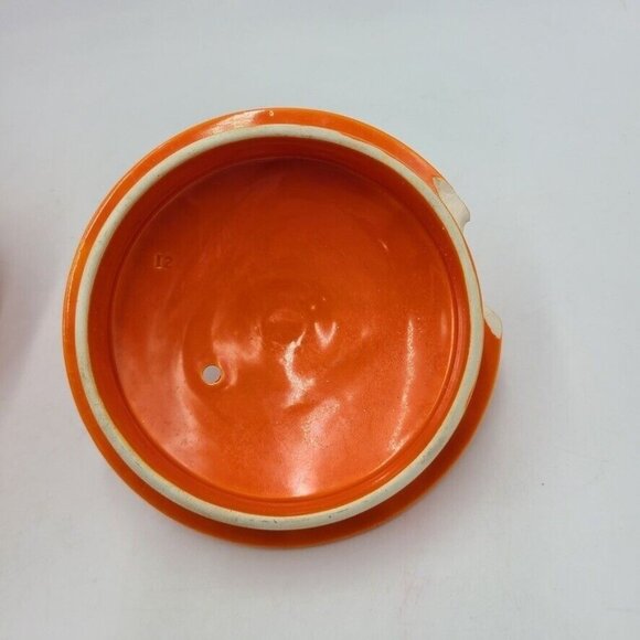 Mid Century Modern Orange Teapot Fiesta Ceramic Porcelain Top Handle Spout - Picture 9 of 10